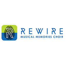 "The Rewire Musical Memories Choir" logo on a white canvas